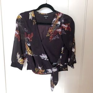 Madewell Wrap-Front Top in Floral
